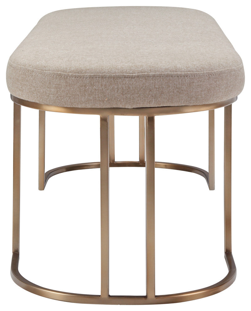 Art Deco Kazu Bench Light Grey - Grey