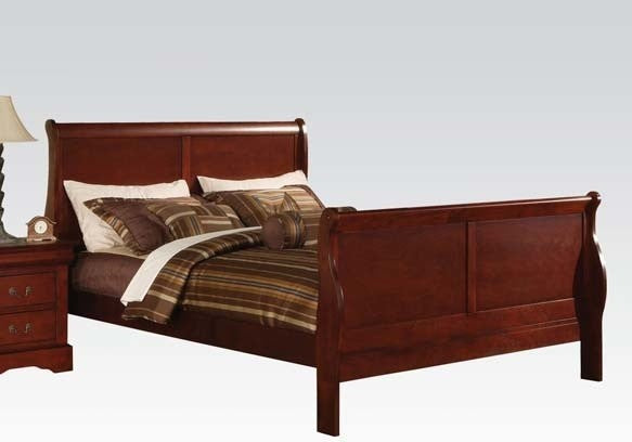ACME Louis Philippe III EK Bed, Cherry, Queen Bed