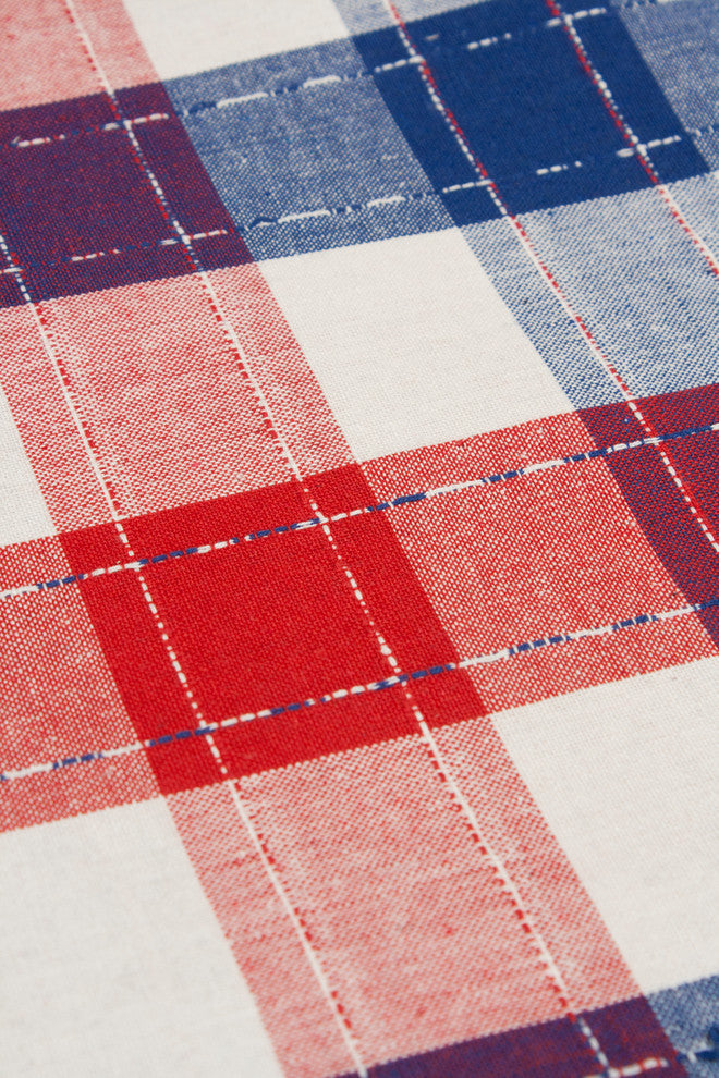 Americana Plaid Cotton Tablecloth, 60"x102"