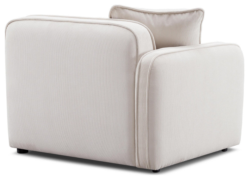 Travie Left Arm Facing Corner Chair, White Sand