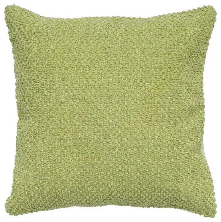Green Nubby Textured Modern Throw Pillow