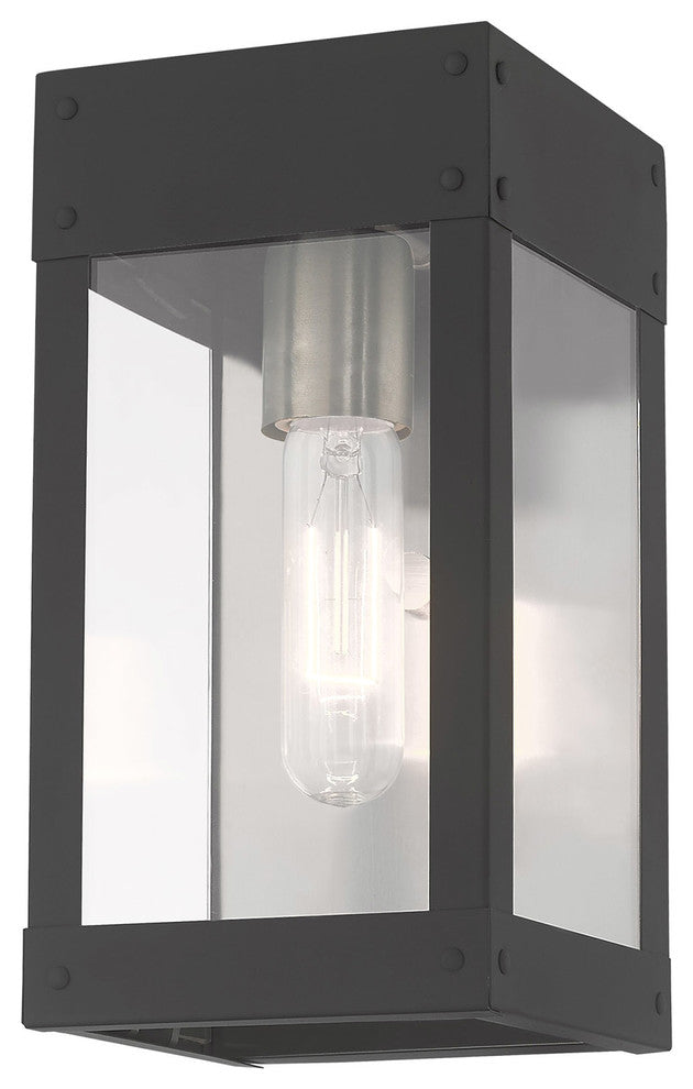 Contemporary Outdoor Wall Lantern, Scandinavian Gray