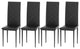 Tansole Black PU Leather With Metal Frame Dining Chairs, Set of 4