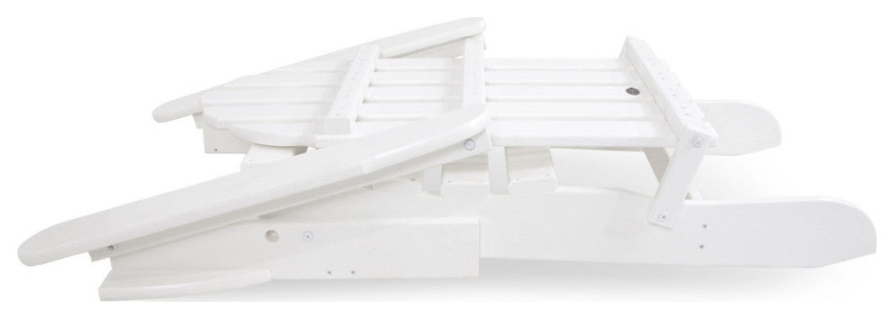 Polywood Classic Folding Adirondack Chair, White