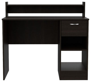 Charlotte Computer Desk with 2 Storage Shelves, Built-in Drawer, Black