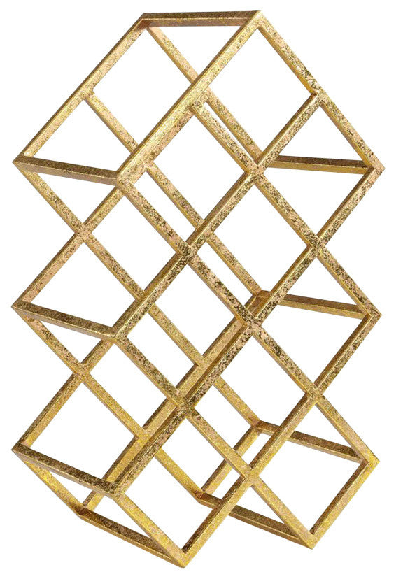 Danya B Sparkling Gold 9-Bottle Wine Rack