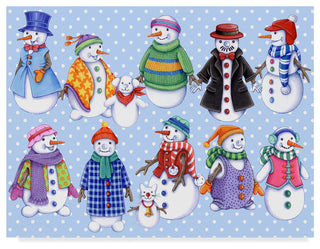 Kimura Designs 'Snowmen Pattern' Canvas Art, 19"x14"