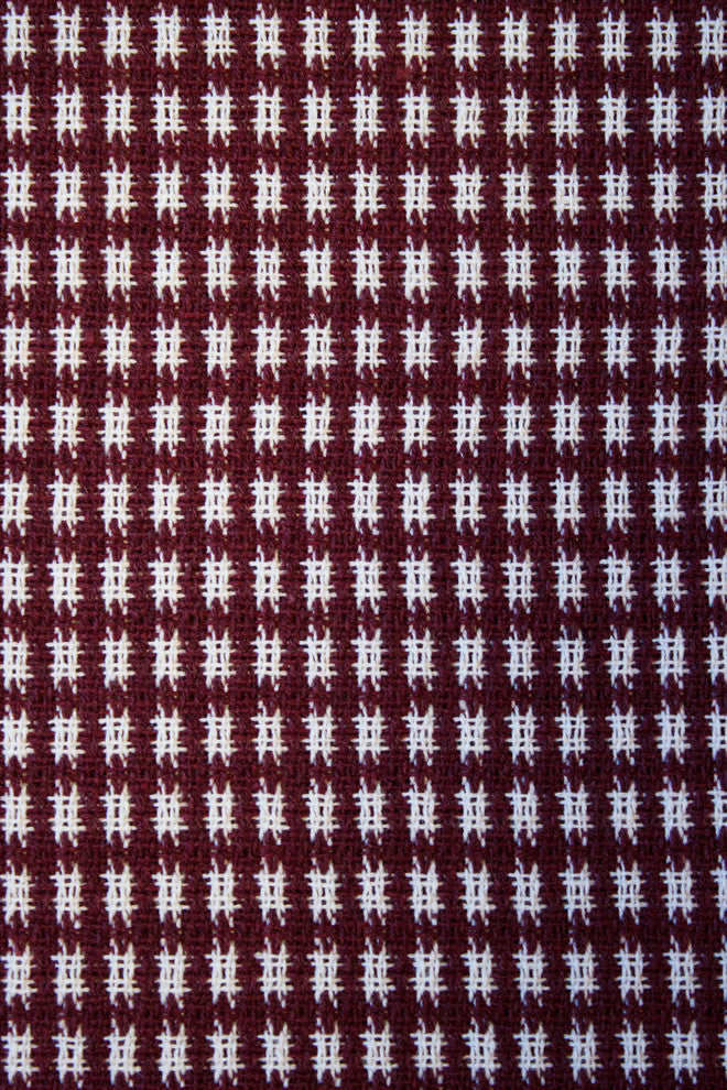 Homespun Fringed 100% Cotton Tablecloth, Wine, 52"x70"