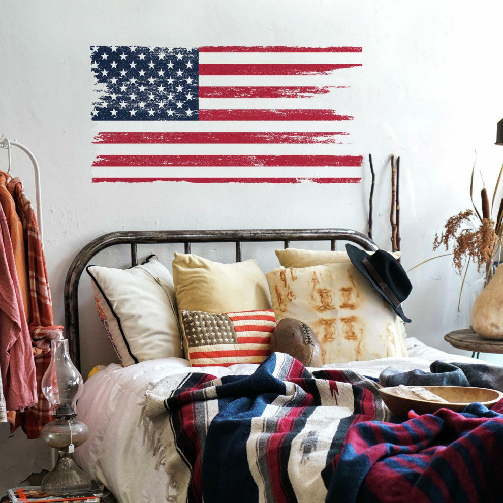 Distressed American Flag Giant Peel And Stick Wall Decals