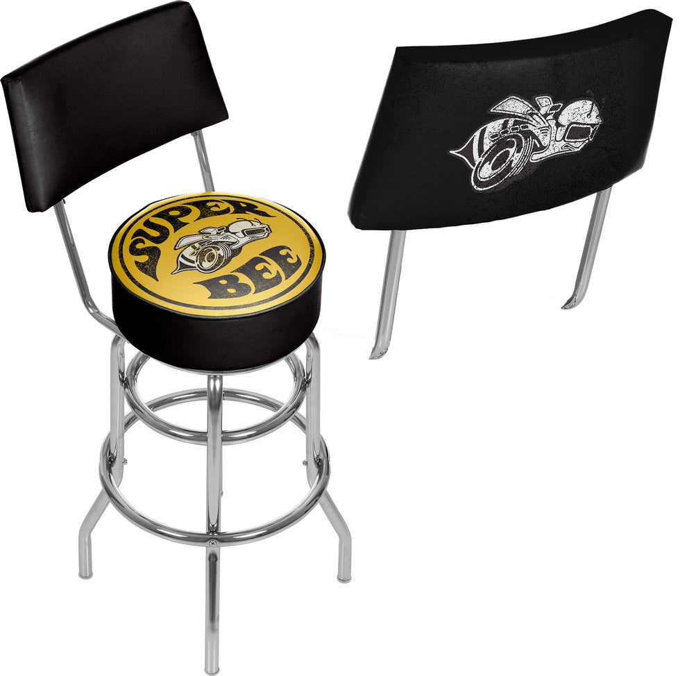 Dodge Swivel Bar Stool With Back, Super Bee