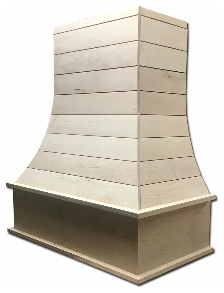 Castlewood Shiplap Curved Epicurean Chimney Hood, Hickory, 42", 500 Cfm Ventilat