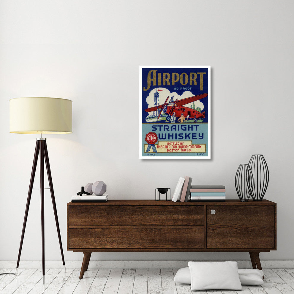 "Airport Straight Whiskey" Digital Paper Print by Vintage Booze Labels, 29"x38"