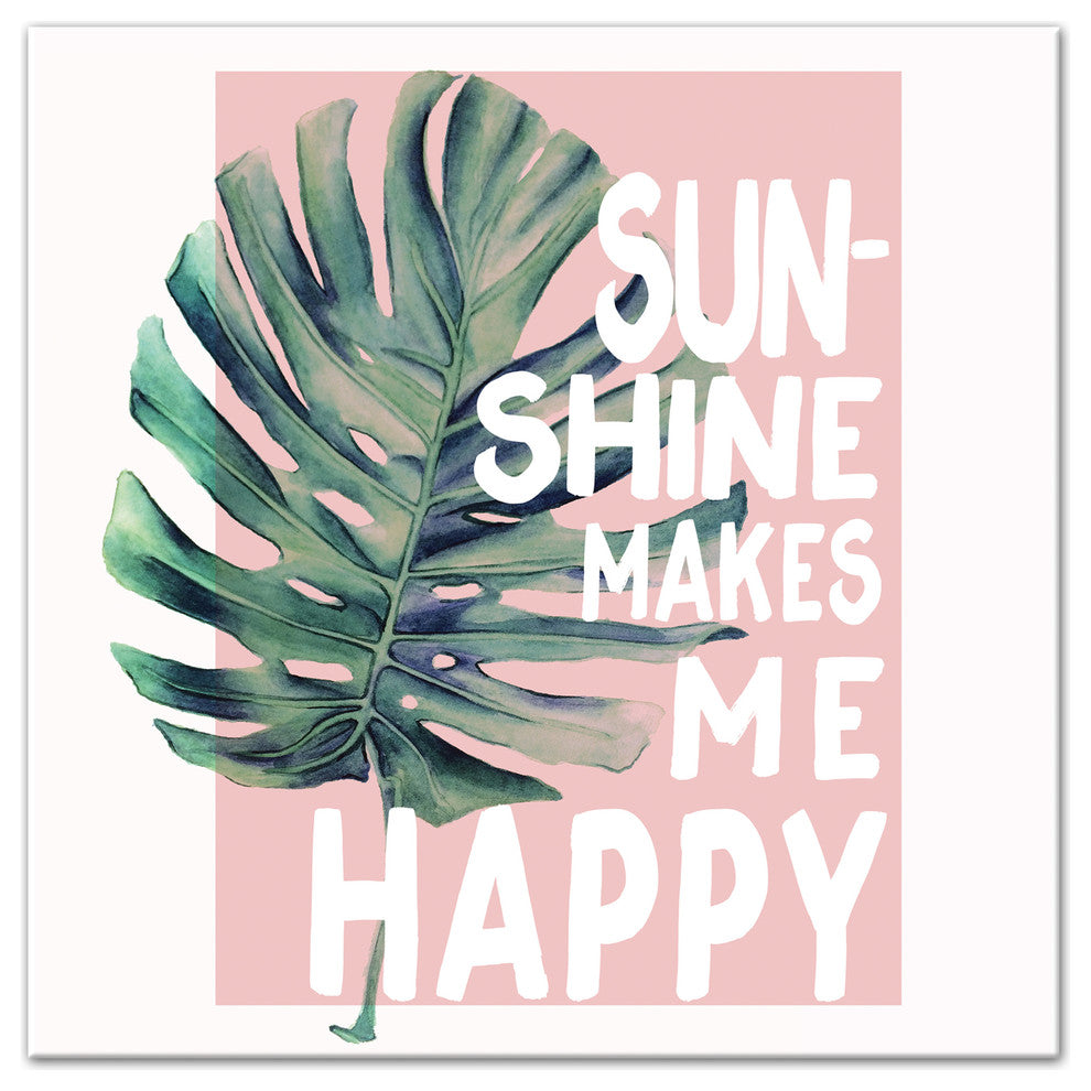 Sunshine Makes Me Happy 12x12 Canvas Wall Art