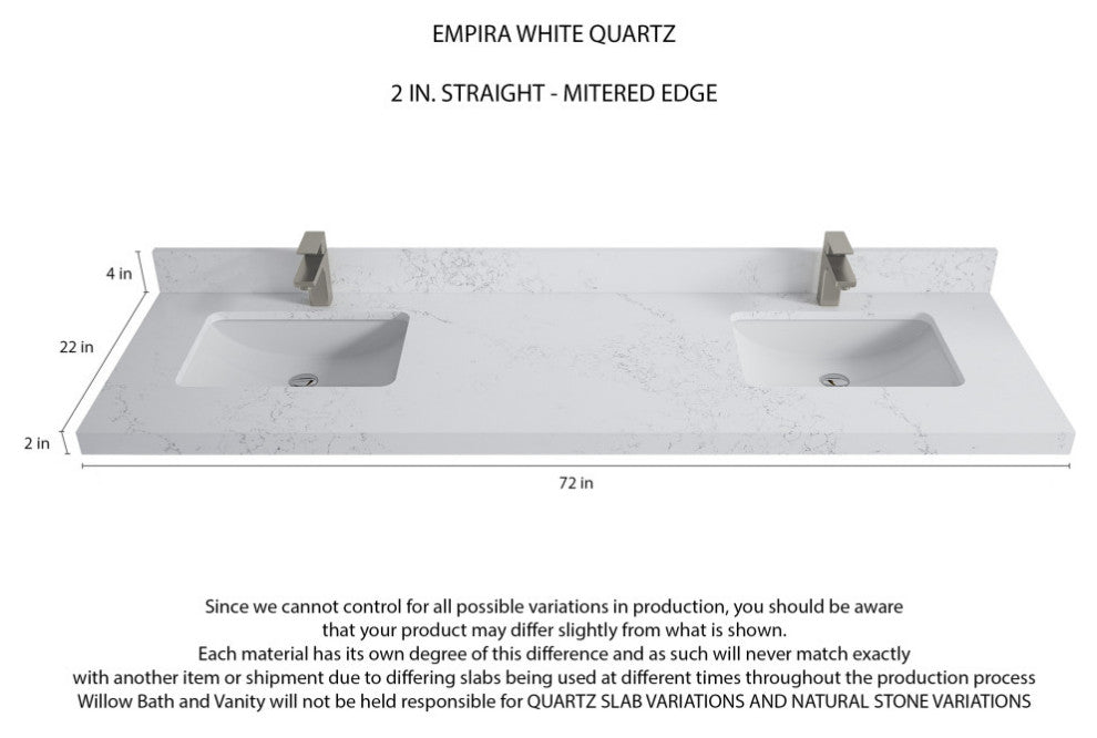 Aberdeen 72 Double Sink Bath Vanity in Hale Navy Blue  2" Empira Quartz