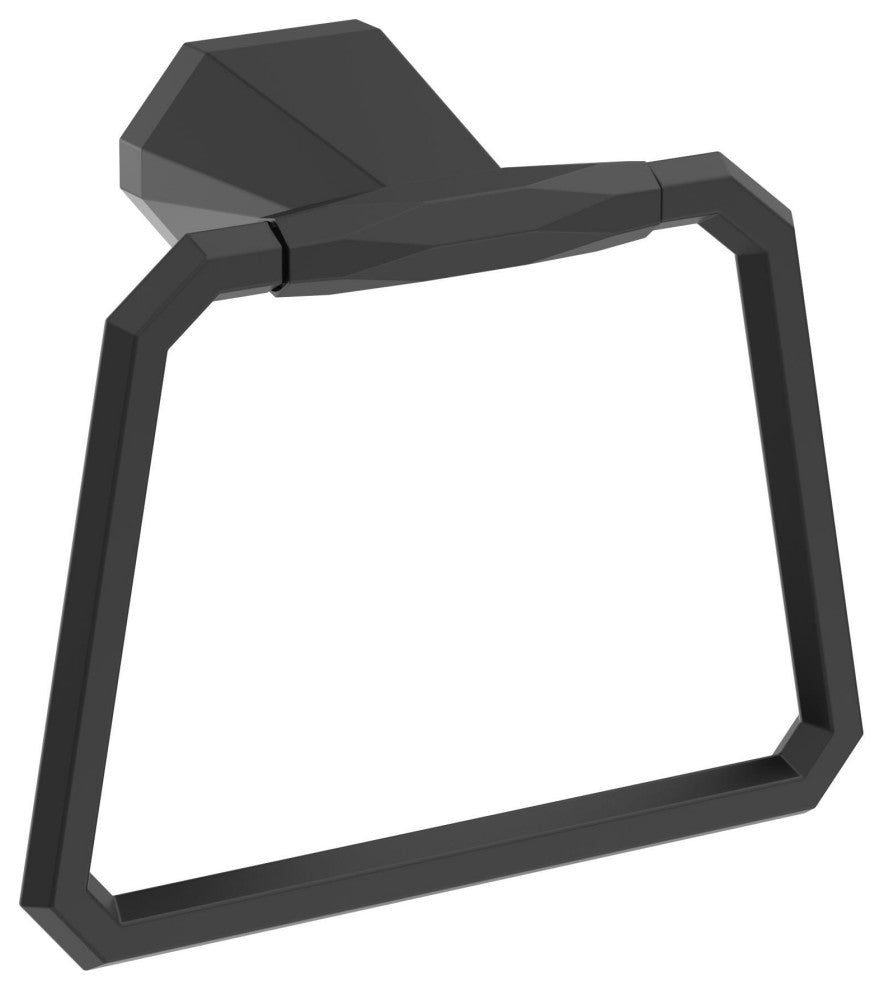 Amerock St. Vincent Contemporary Towel Ring, Matte Black