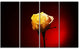 Beautiful Yellow Colored Rose, Large Floral Canvas Art Print, 48"x28", 4 Panels