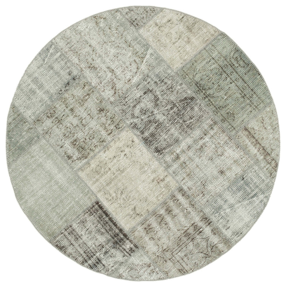 Rug N Carpet - Handwoven Turkish 4' 11" x 4' 11" Contemporary Round Area Rug