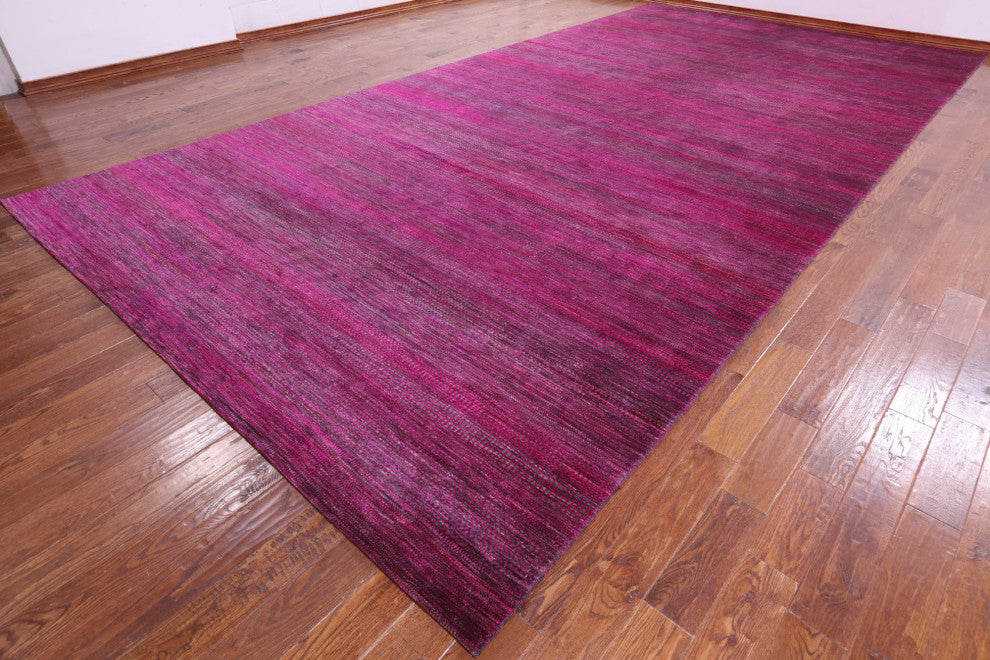 Super Savannah Gabbeh Wool and Silk Hand Knotted Rug 9' 10" X 19' 9" Q6114