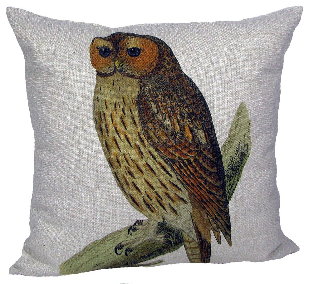 Owl Throw Pillow Case, Without Insert