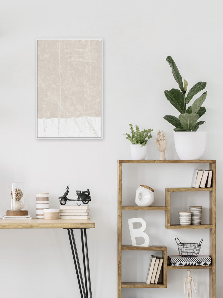 "Uneven Streaks" Floater Framed Painting Print on Canvas, 24x36