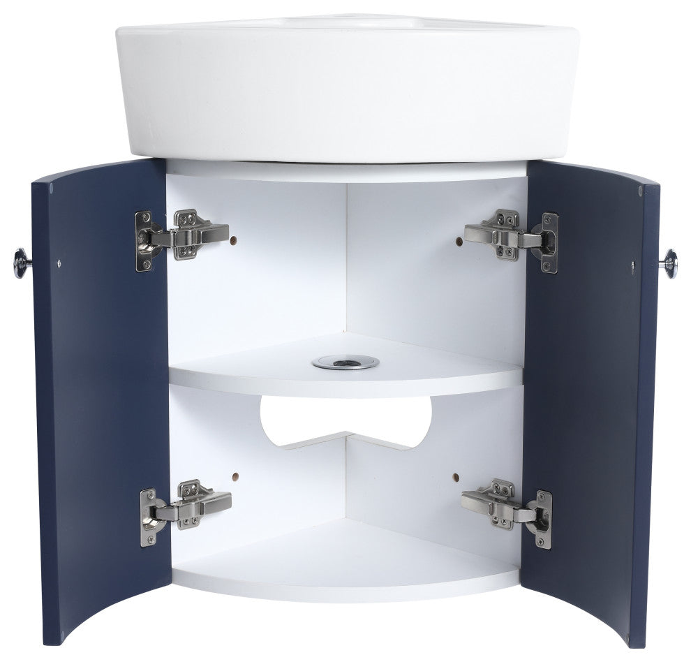 TATEUS Corner Bathroom Vanity Sink for Small Space Wall Mounted Cabinet Set