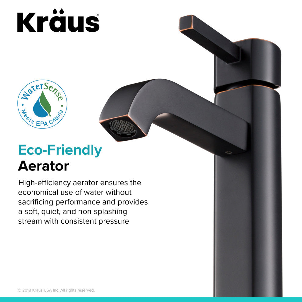Ramus Single Handle 1-Hole Vessel Bathroom Faucet, Oil Rubbed Bronze