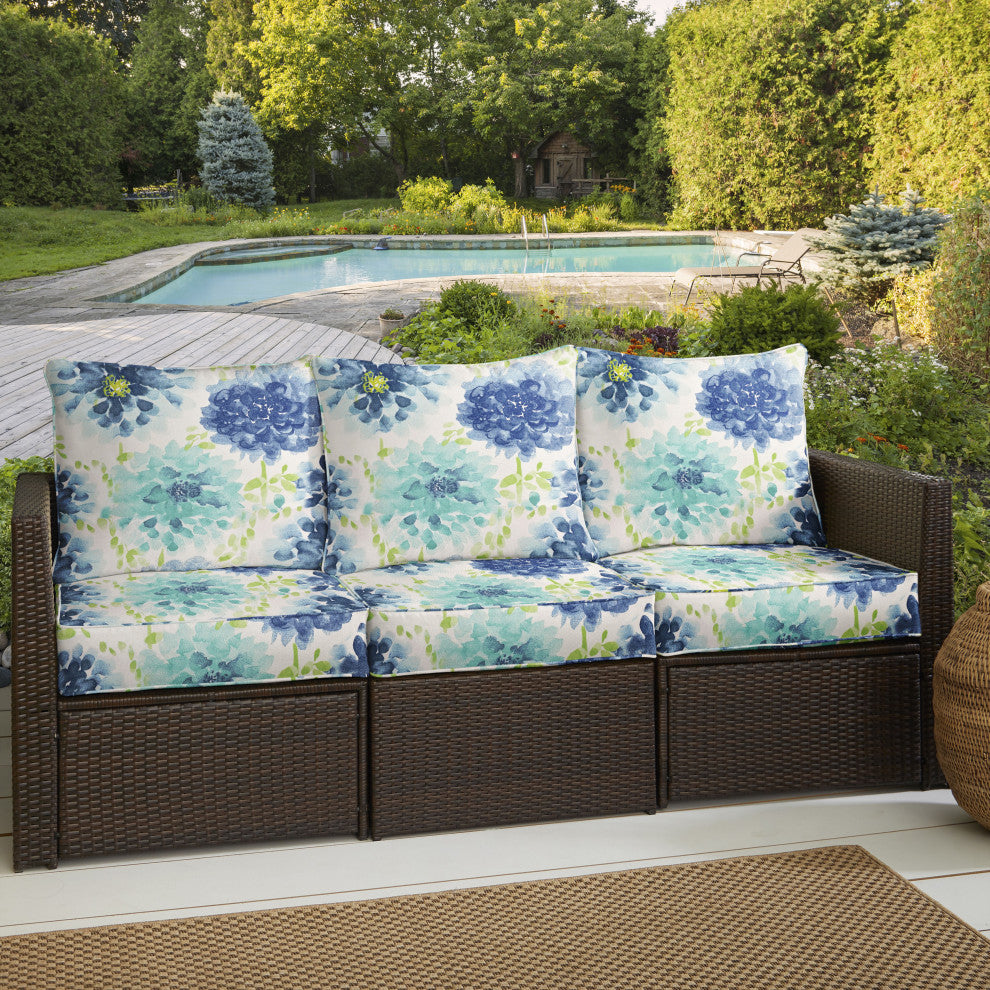 Sorra Home Gardenia Seaglass Sofa Pillow and Cushion Set 25"x25"x5"