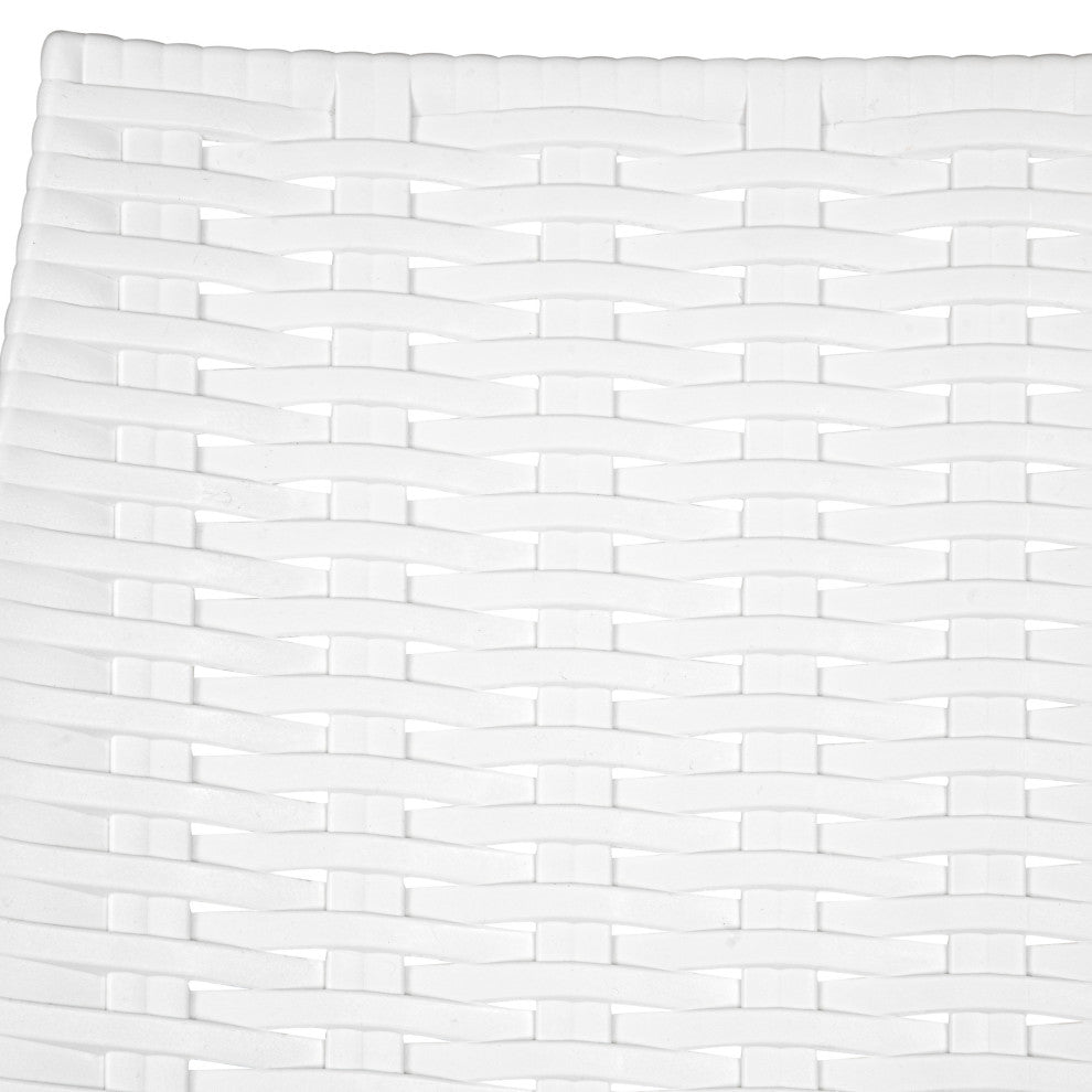 Kent Modern Stackable Outdoor Dining Arm Chair, White