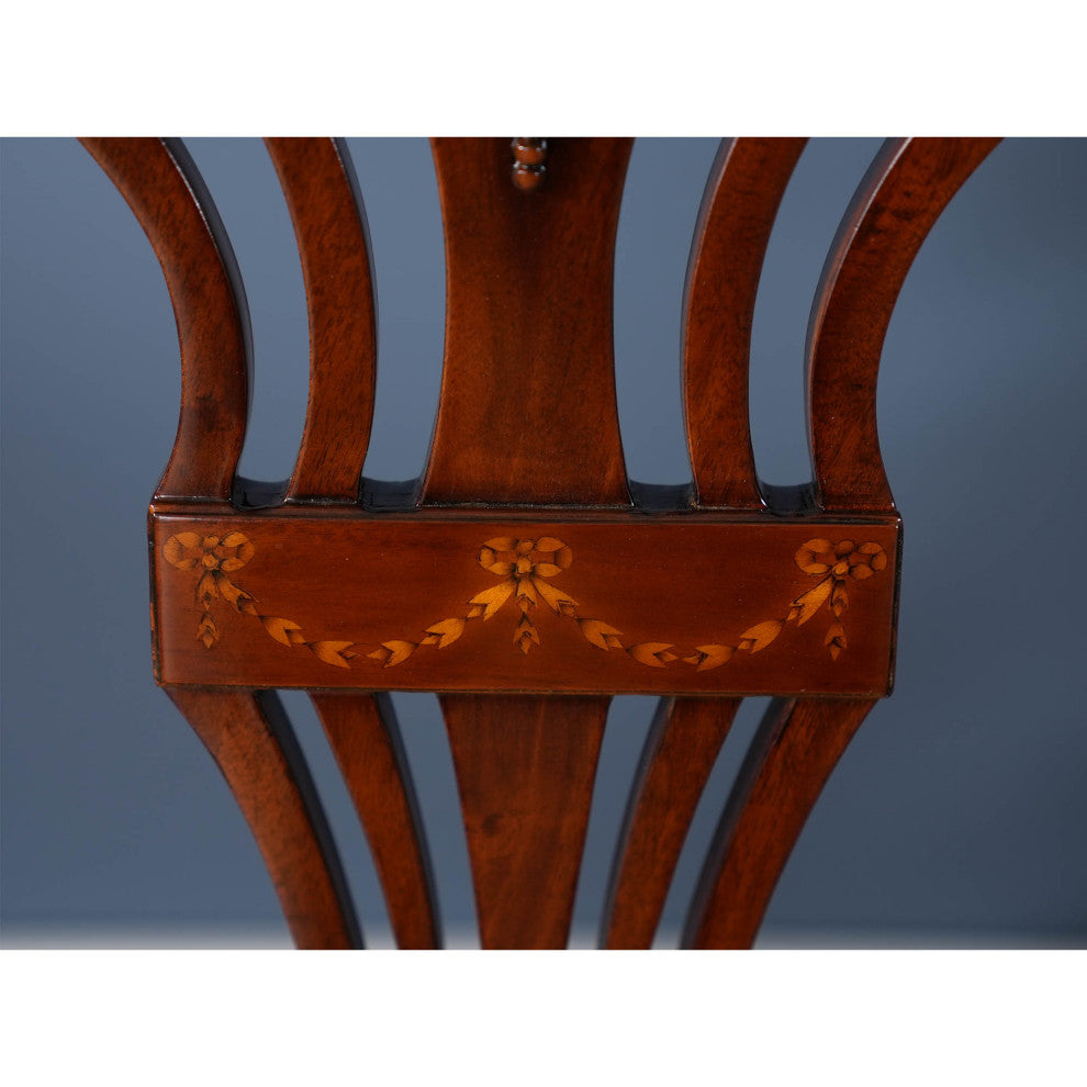 Oval Back Inlaid Arm Chair