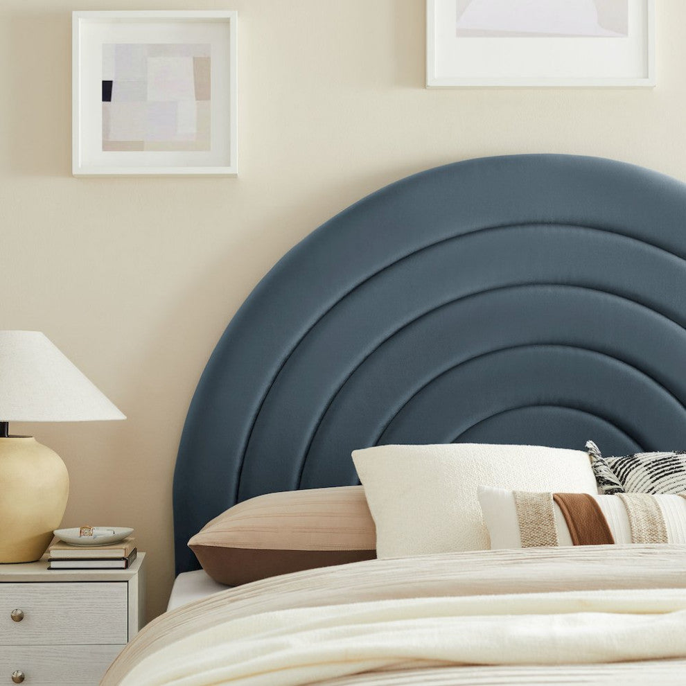Solana Arched Performance Velvet Full Headboard