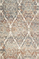 3"x5" Ivory Brown Decorative Diamond Area Rug