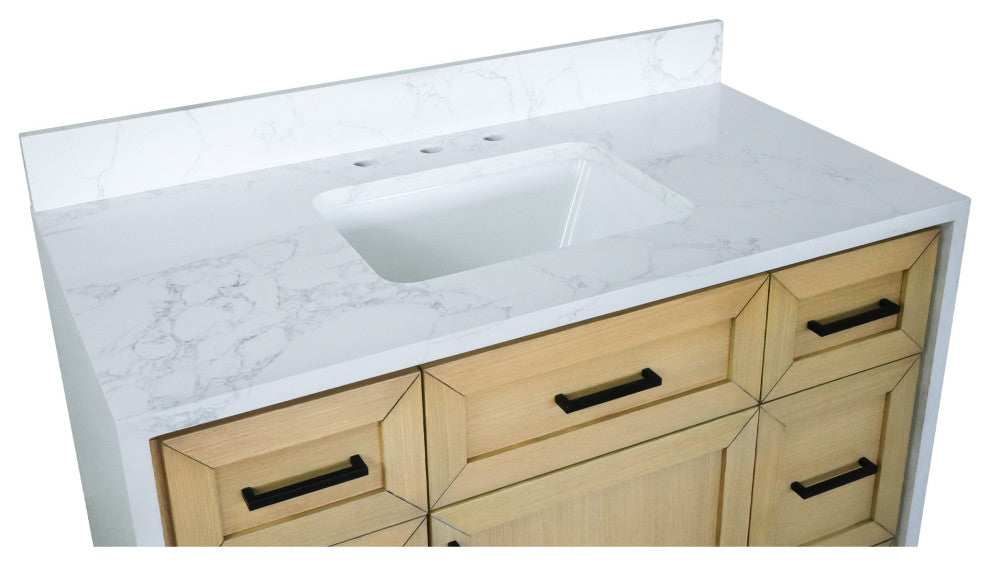 Palisade 42" Bathroom Vanity, Blonde, Engineered Marble