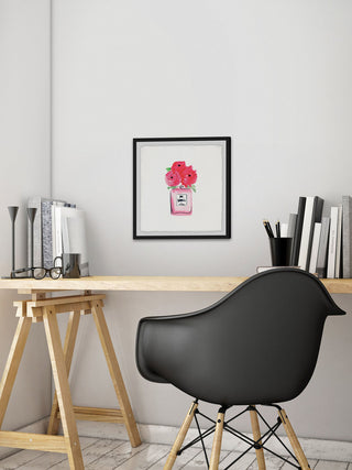 "Blooming Pink" Framed Painting Print, 18"x18"