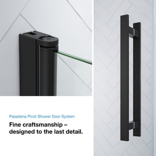 Pasadena 60"Wx36"Dx74 3/4"H Corner Pivot Shower Kit Black Base