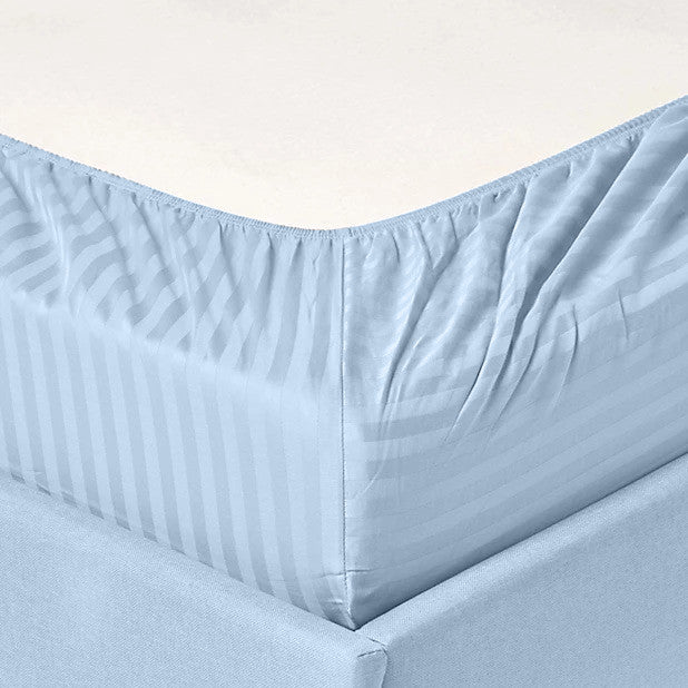 600 Thread Count 100% Cotton Stripe Sheet Set, Blue, California King