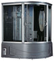 Siena Steam Shower, Heated Massage Bathtub Whirlpool Hot Tub Sauna, Gray