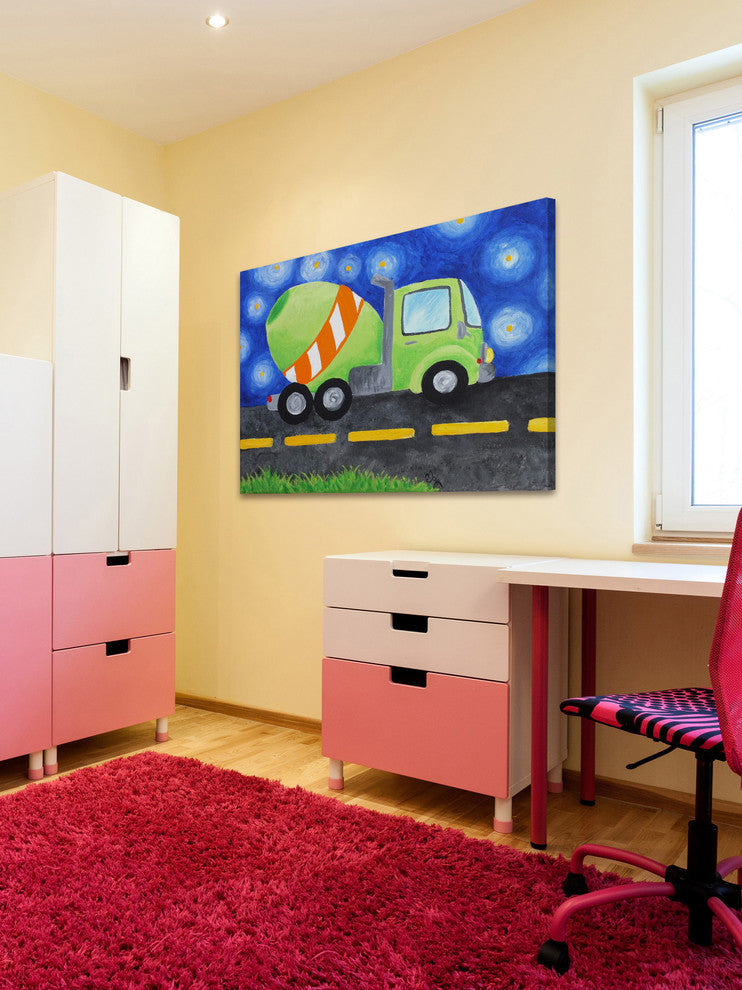 Marmont Hill, "Cement Mixer" by Nicola Joyner Painting on Wrapped Canvas, 24x16