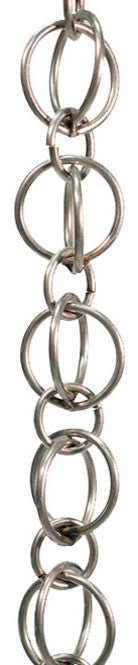 Double Loops Stainless Steel Rain Chain/Installation Kit, 13'