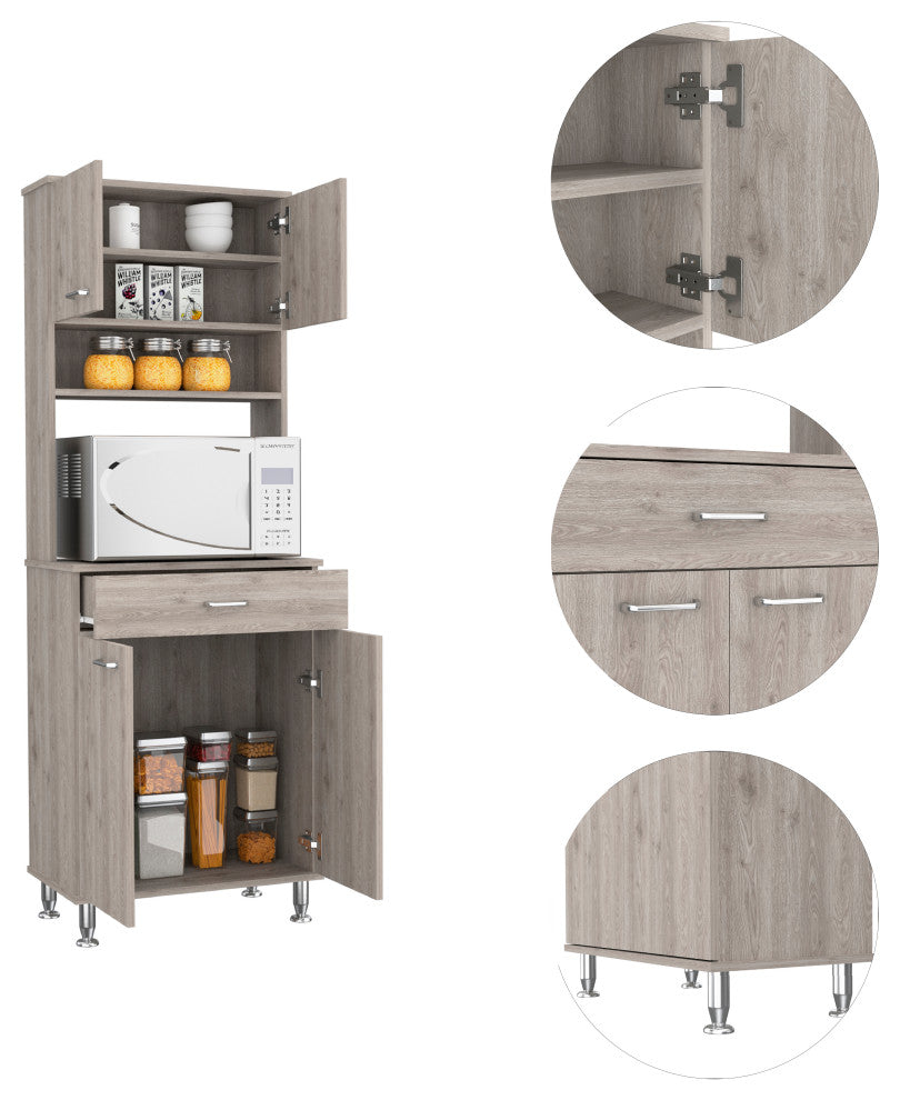 DEPOT E-SHOP Helis 60 Kitchen Pantry, Light Gray