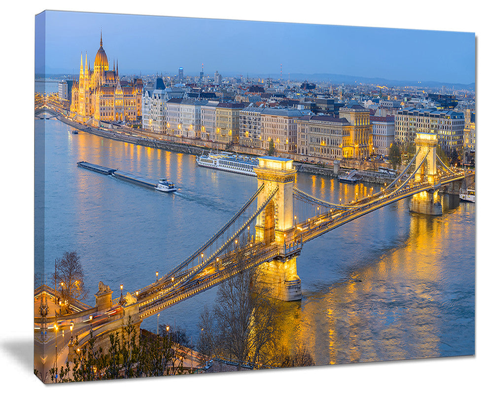"Chain Building and Parliament in Budapest" Wall Artwork