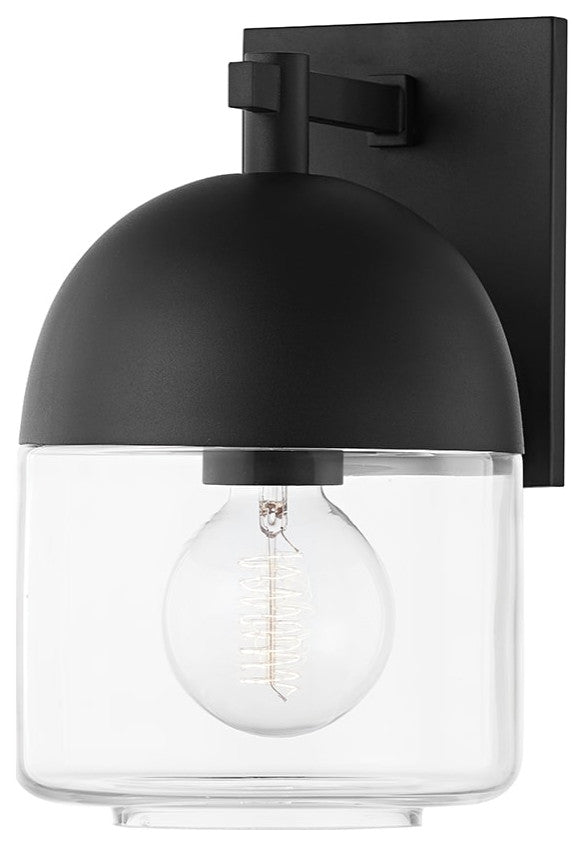 Zephyr 1 Light Exterior Small Wall Scone, Textured Black