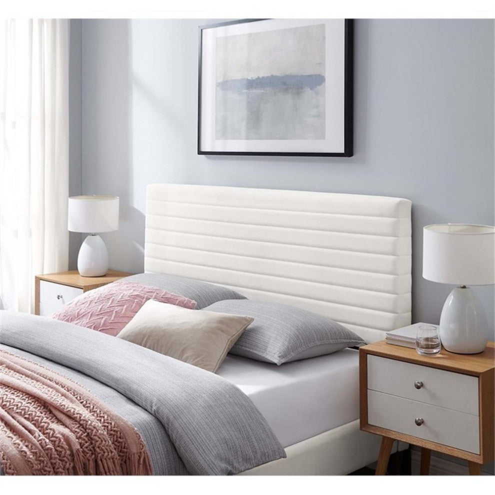 Modway Tranquil Upholstered Wood King/California King Headboard in White
