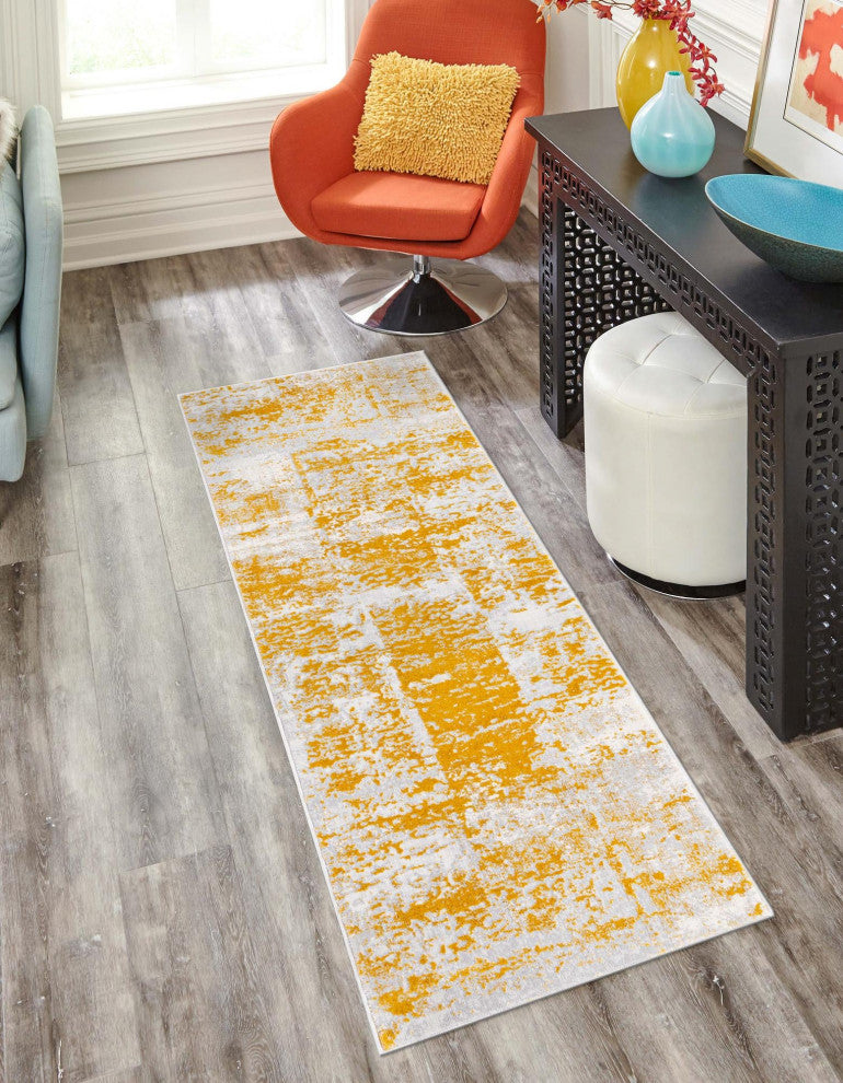 Unique Loom Elizabeth Finsbury Rug, Yellow, 2'x8' Runner