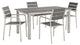 Silver Gray Shore 5 Piece Outdoor Patio Aluminum Outdoor Dining Set