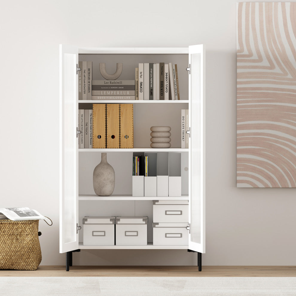 Manhattan Comfort 2-Piece Abbey Bookcase and Sideboard