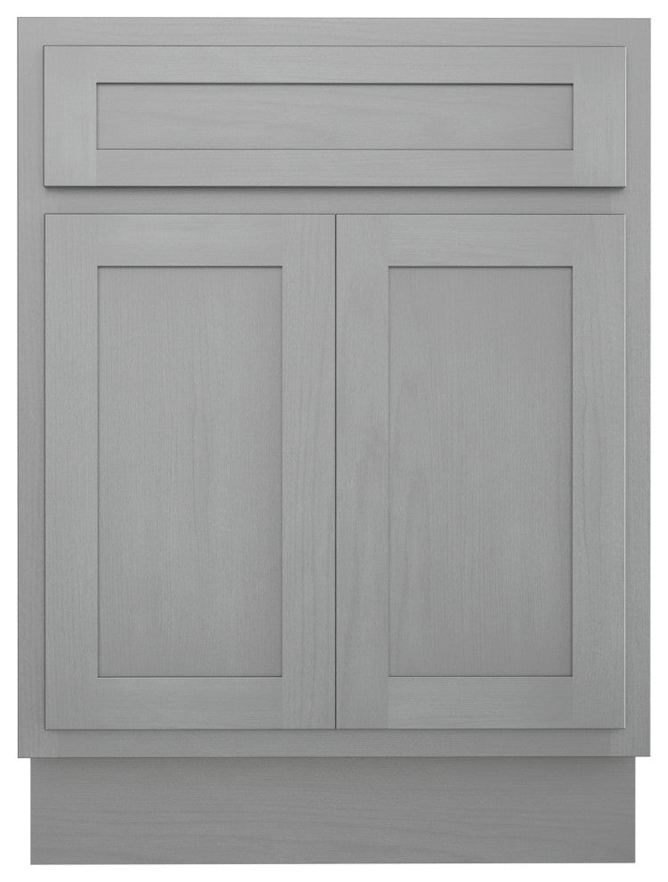 Vanity Art Vanity Base Cabinet, No Top, 24", Silver