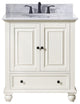 Avanity Thompson 31" Vanity, French White Finish, Carrera White Marble Top