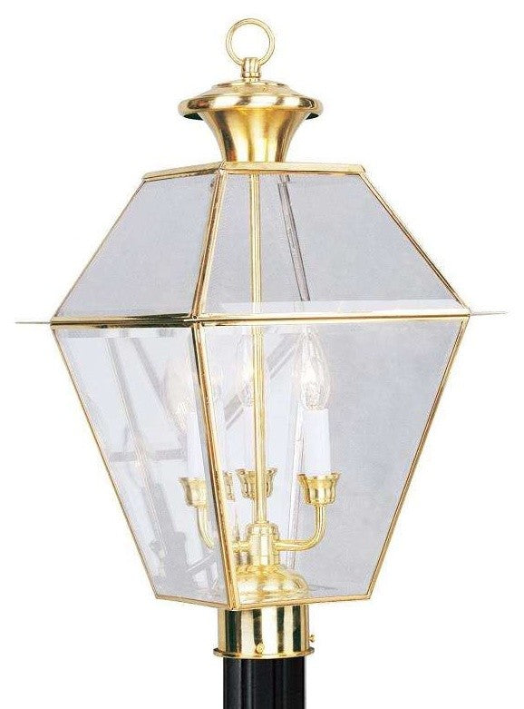 Westover Outdoor Post Head, Polished Brass