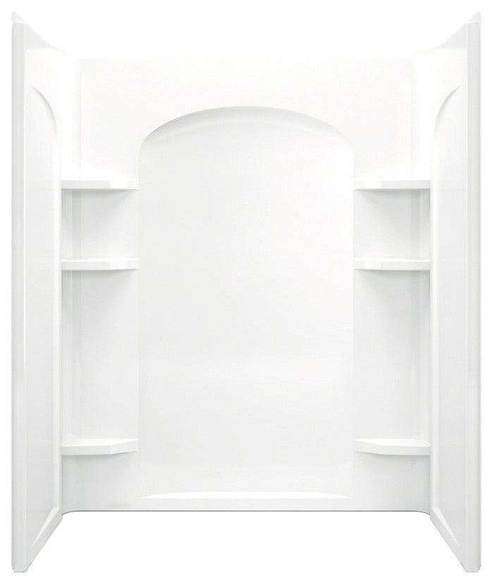 Sterling Ensemble Vikrell Left-Hand Drain Alcove Shower Kit 72"x24"x48", White