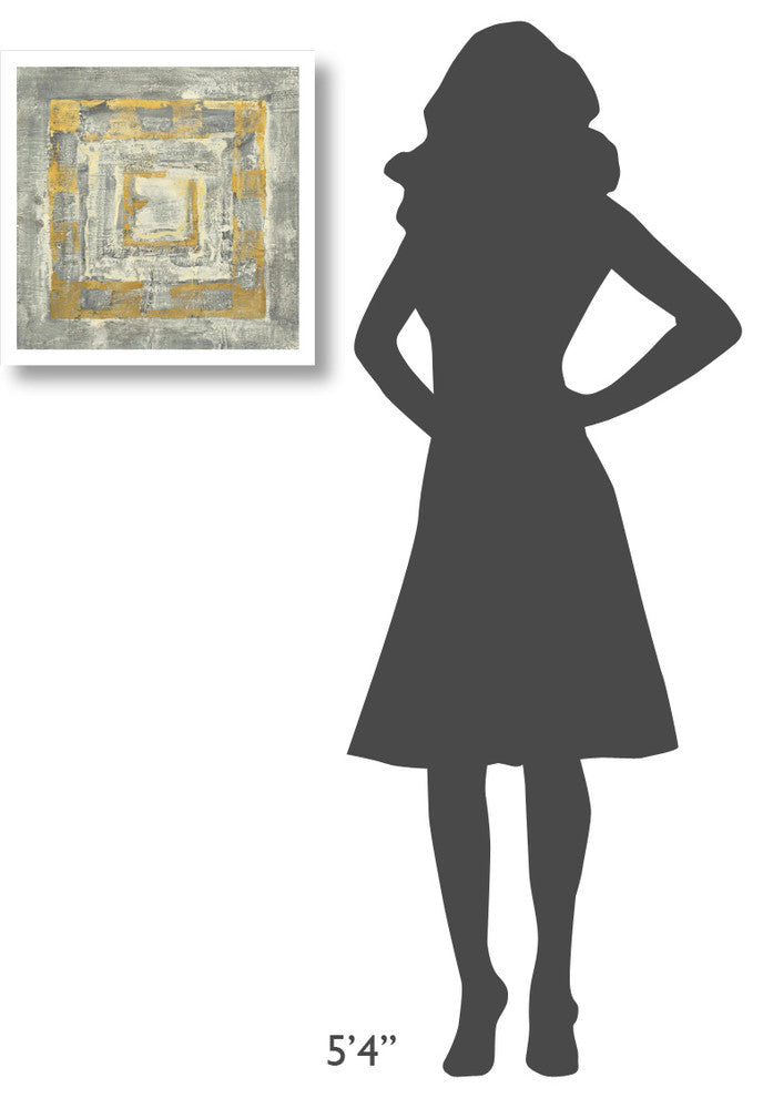 "Gold Tapestry II Gold and White" Paper Print by Albena Hristova, 20"x20"